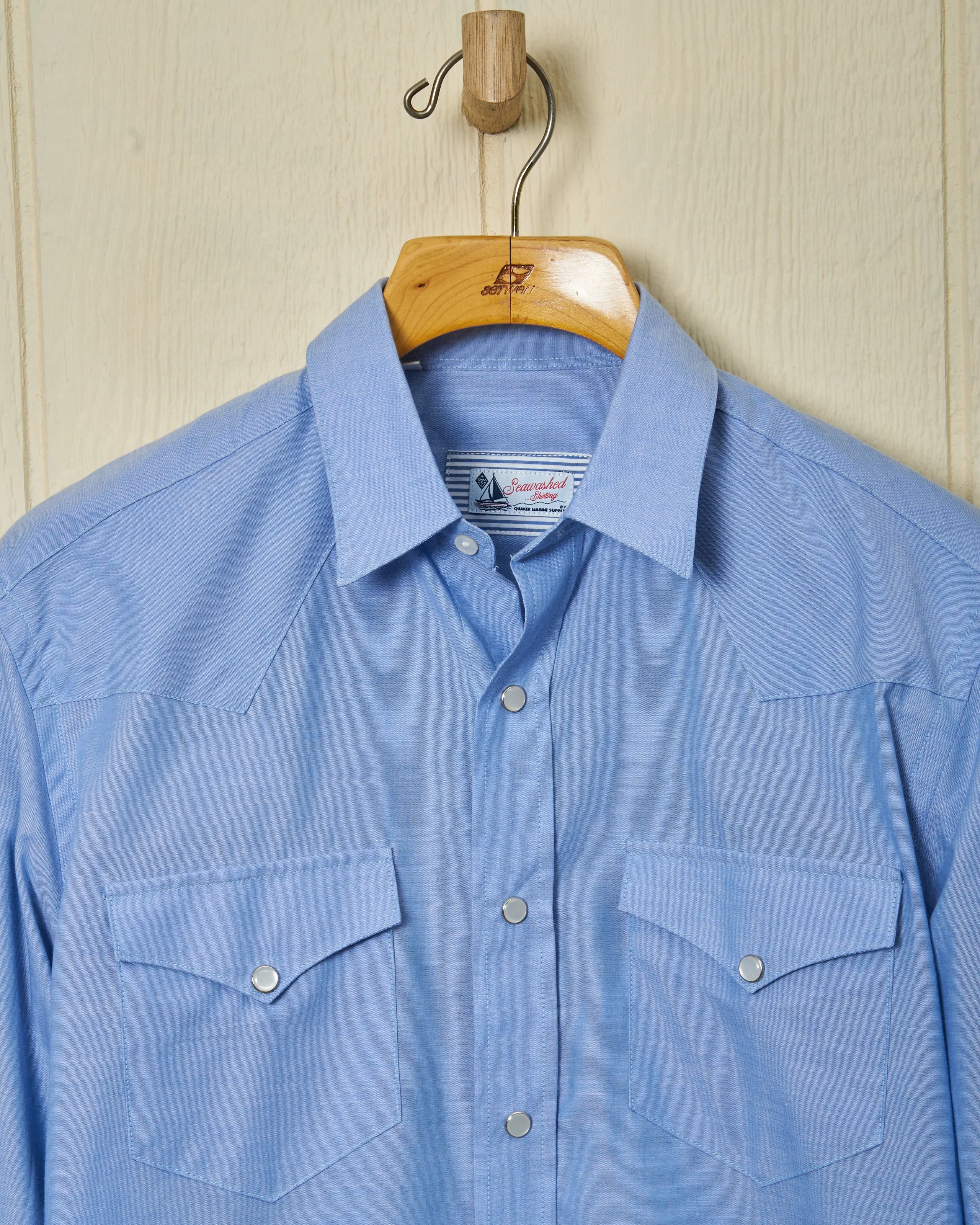 Western Sea-Washed Shirt in Chambray Summer Mood