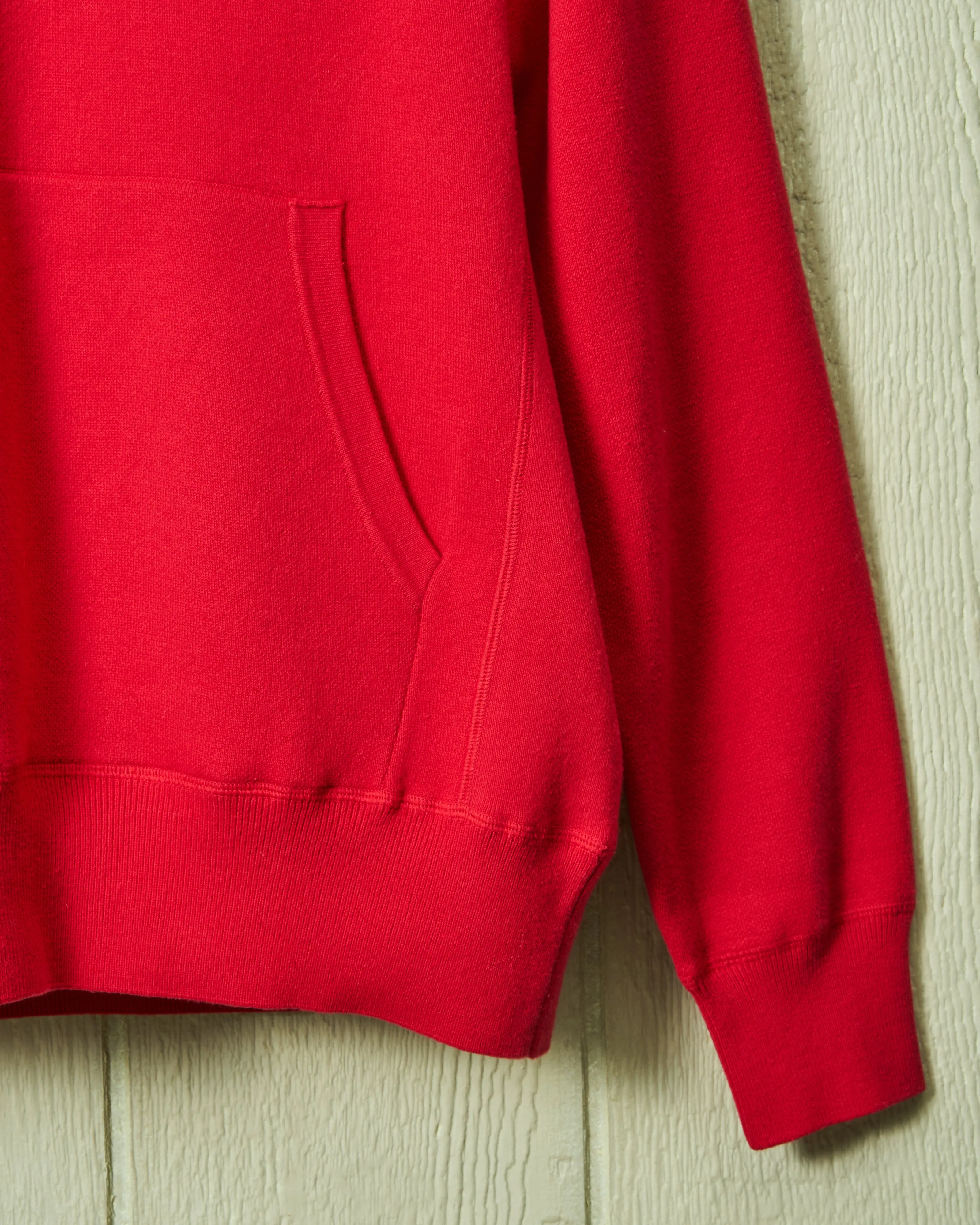 Wharf Knit Hoodie in Crimson warm tone