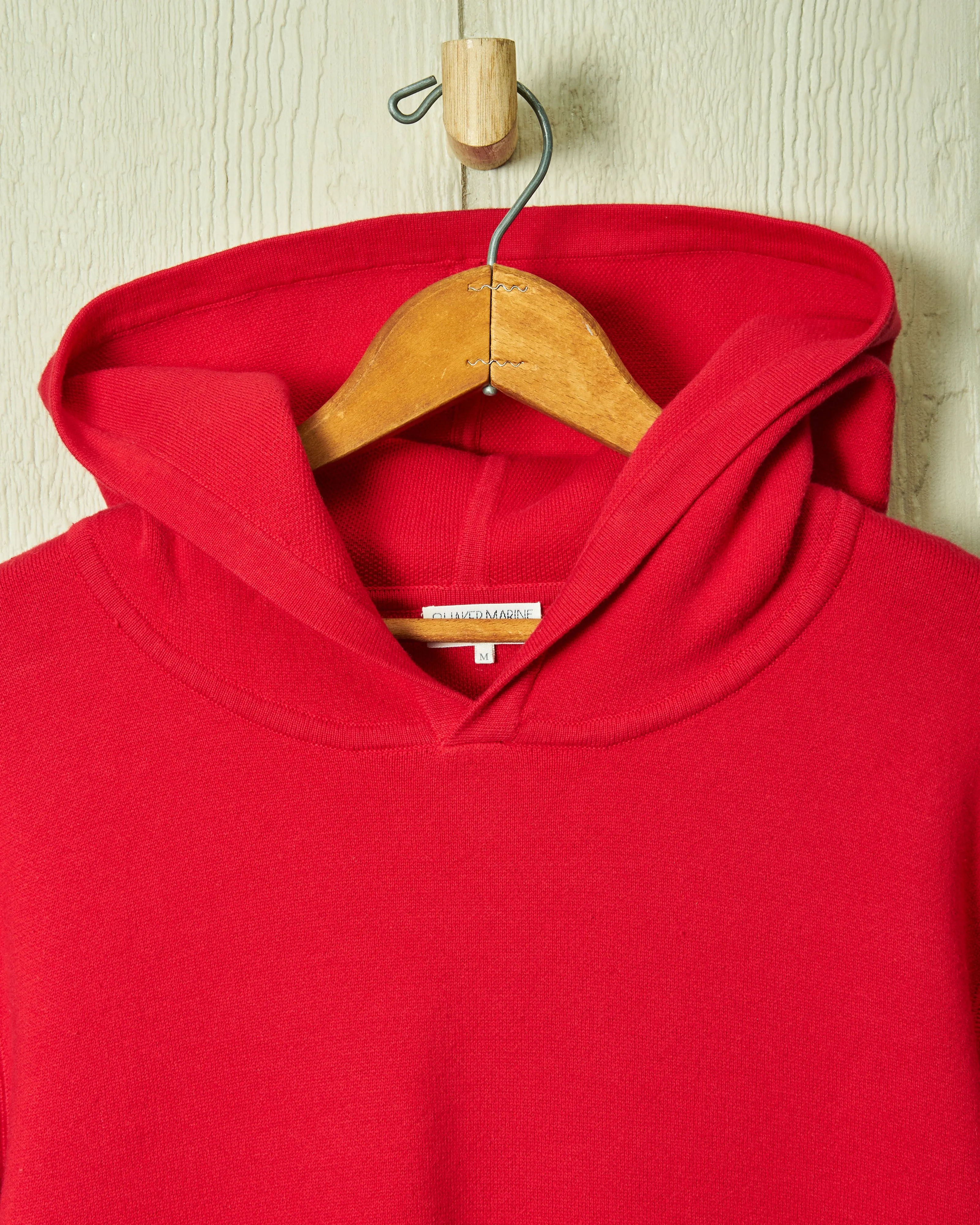 Wharf Knit Hoodie in Crimson park stroll