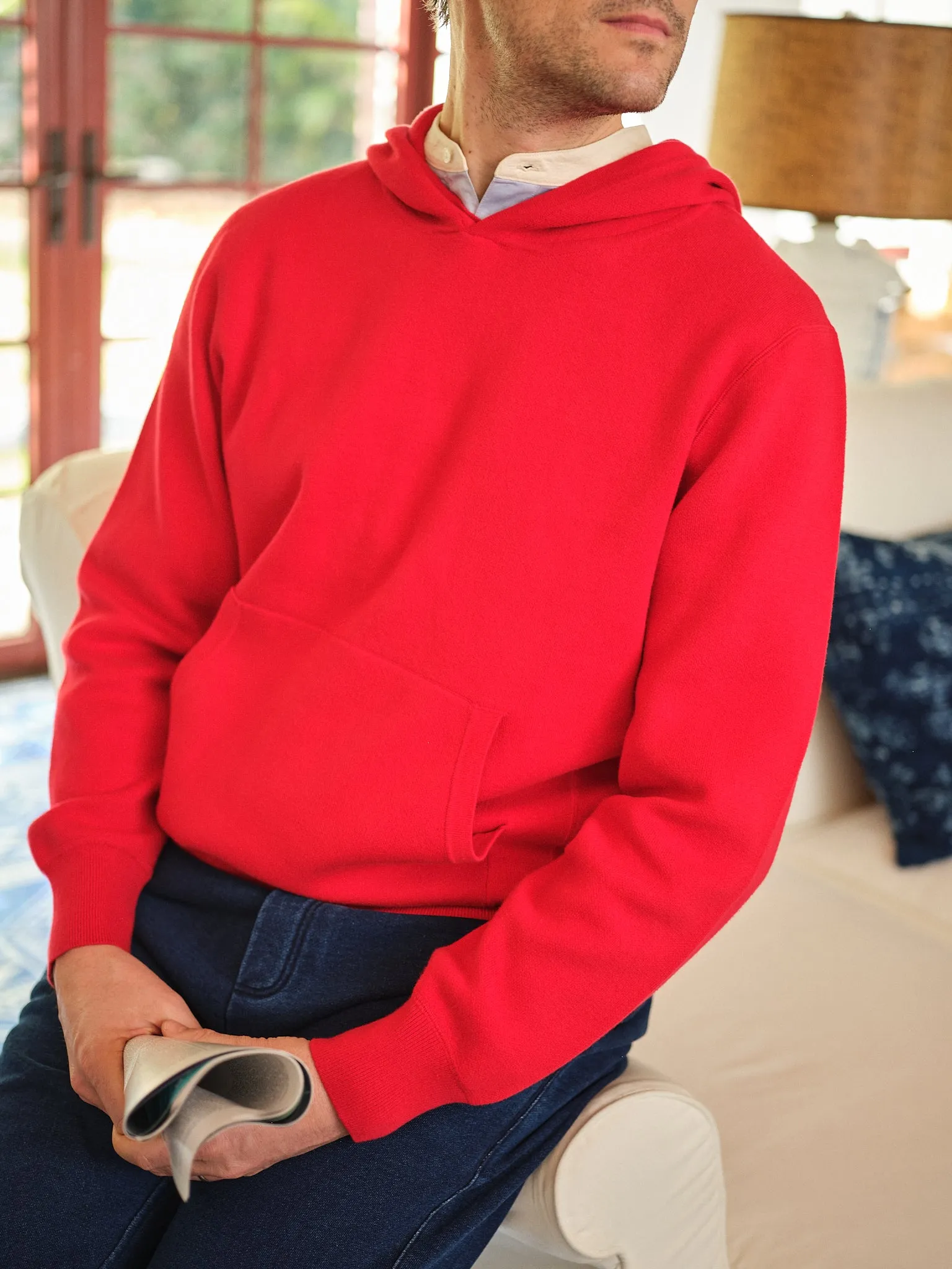 Wharf Knit Hoodie in Crimson wardrobe win