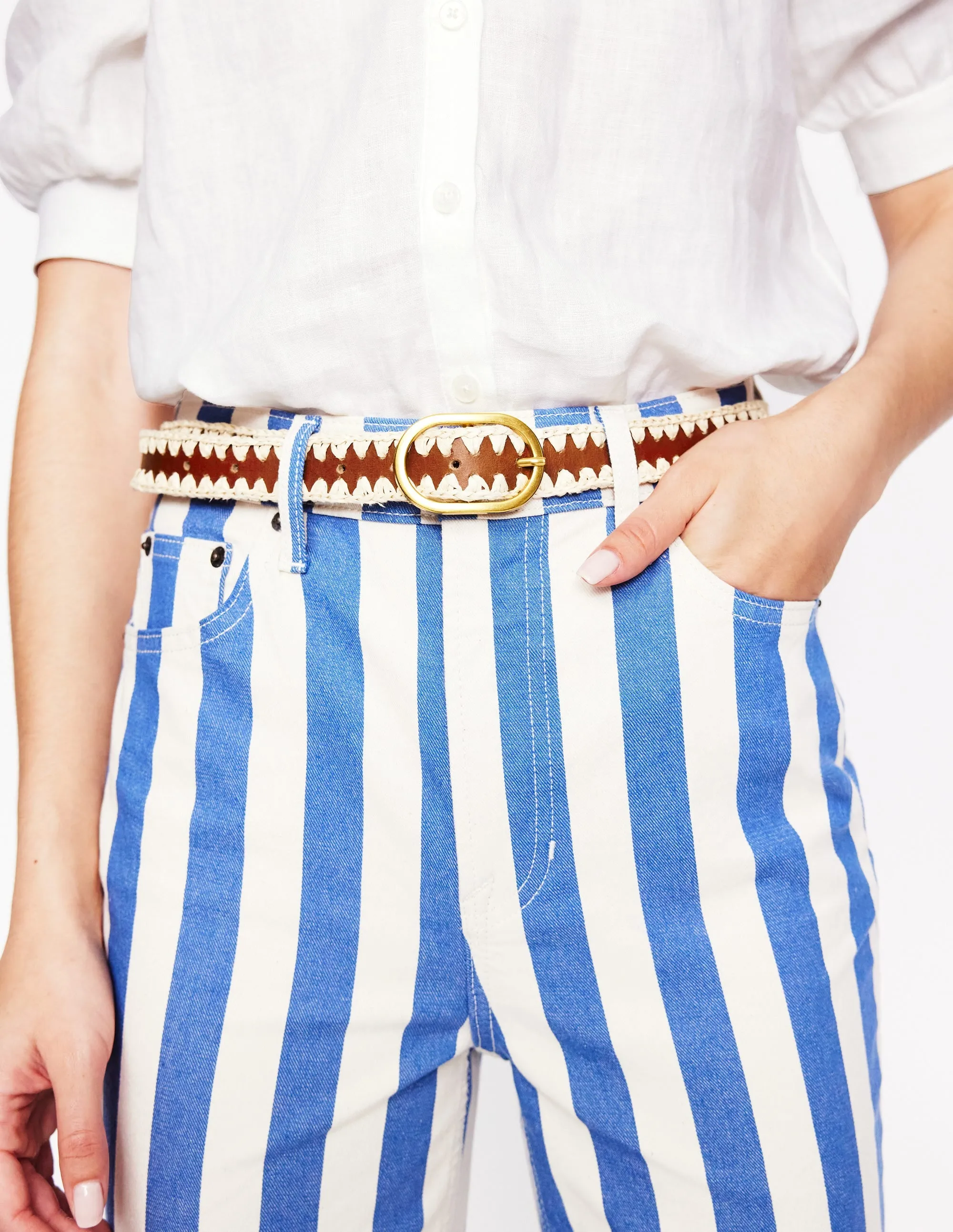 Whipstitch Classic Belt-Tan effortless move