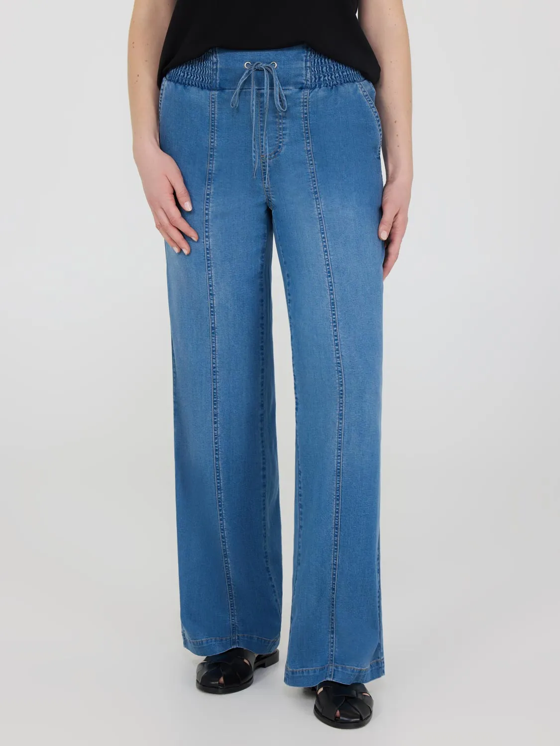Wide Leg Cotton Denim Pants trend detail