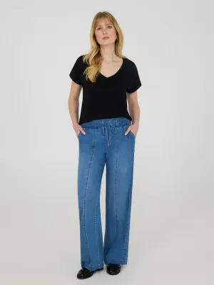 Wide Leg Cotton Denim Pants vintage feel