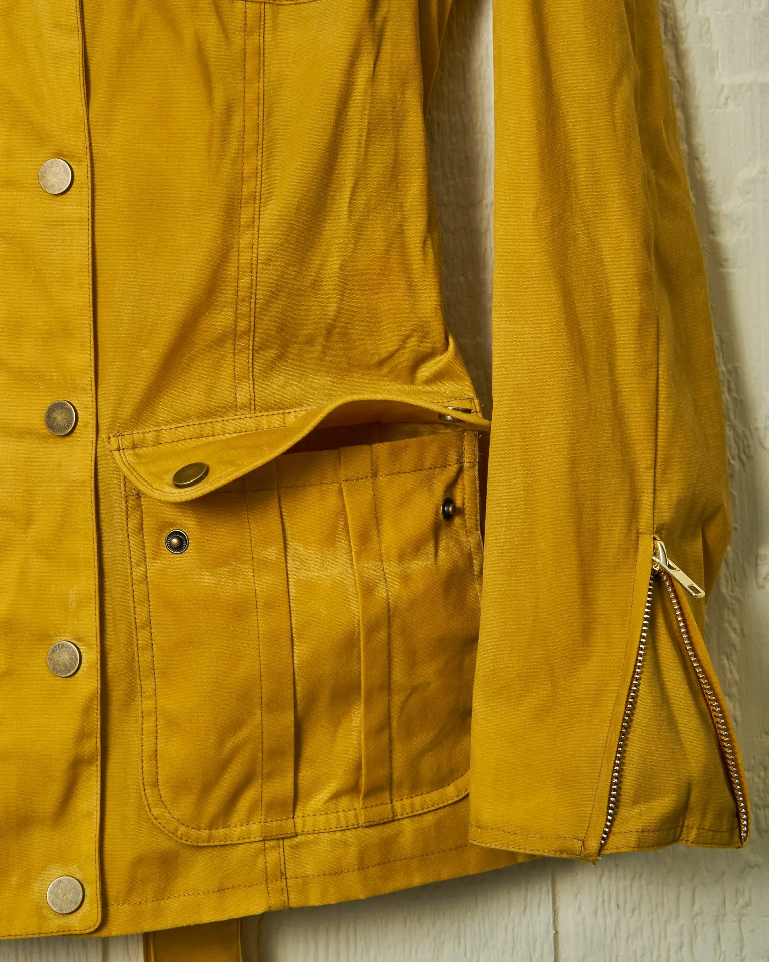 Womens Aberdeen Jacket in Goldenrod Waxed Canvas hybrid utility wear