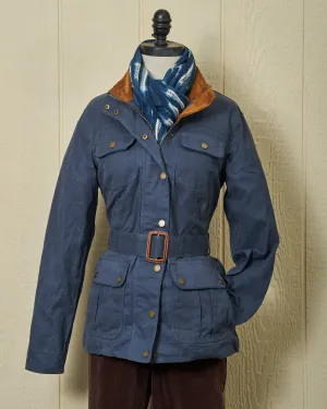 Womens Aberdeen Jacket in Navy Waxed Canvas weather adaptive shell