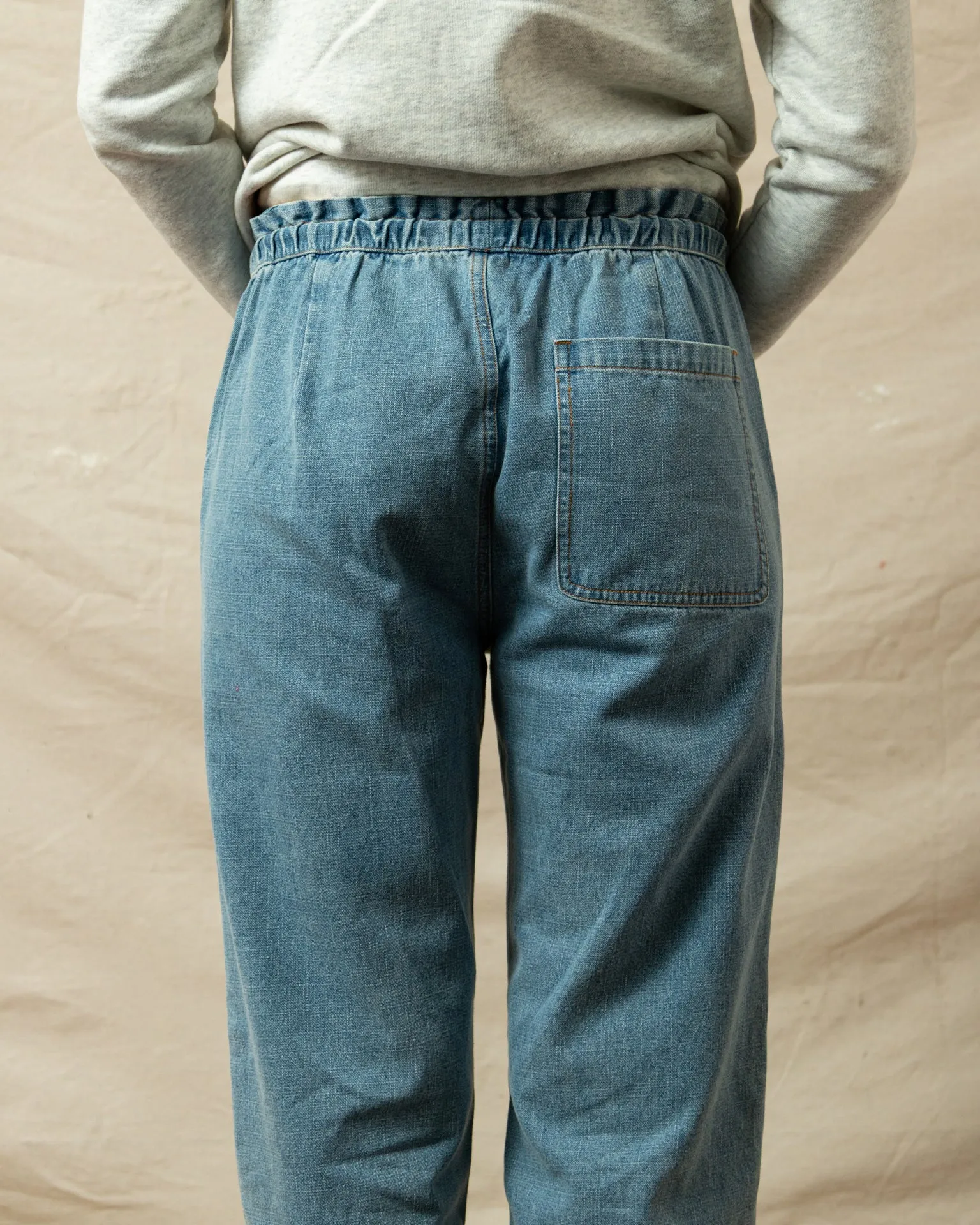 Women's Beach Pant in Light Wash Denim odor resistant