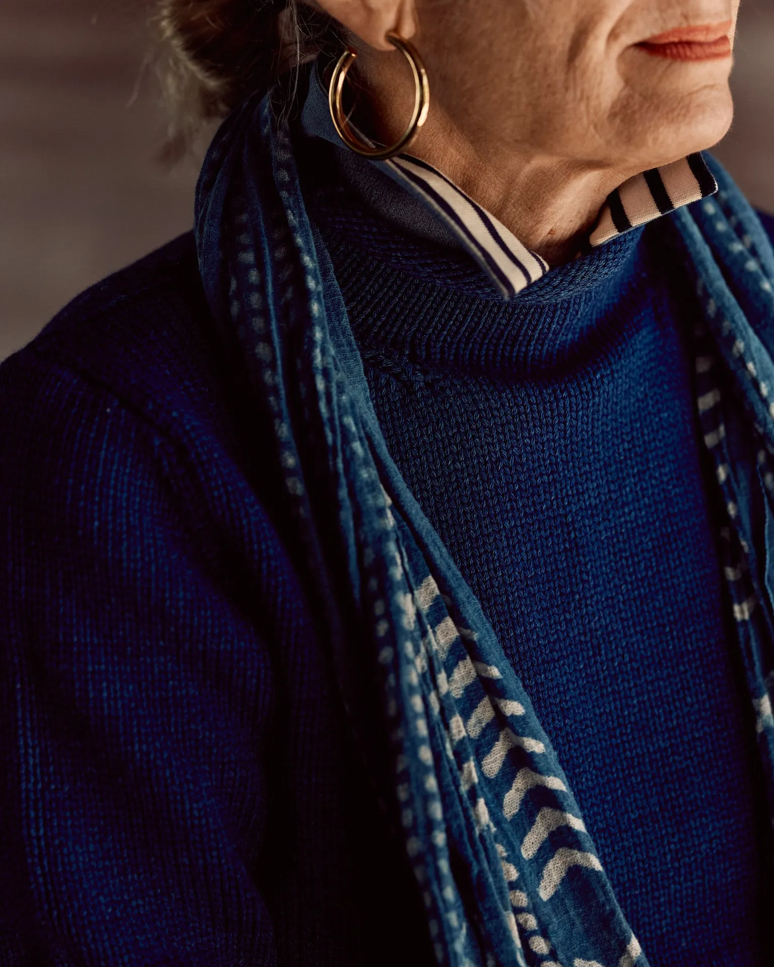 Women's Deep Sea Fisherman's Sweater in Indigo effortless chic