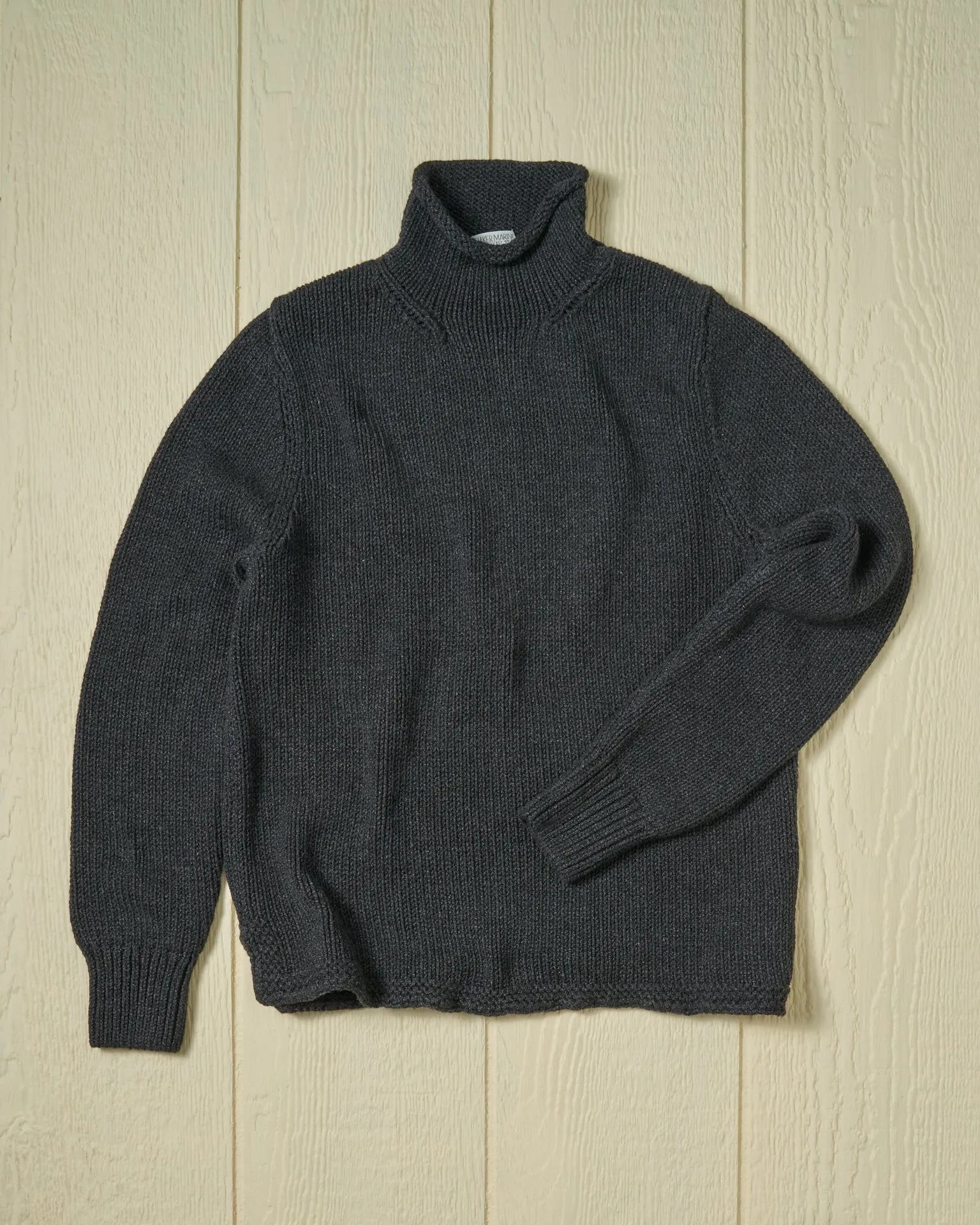 Women's Fisherman's Sweater in Charcoal mountain trip