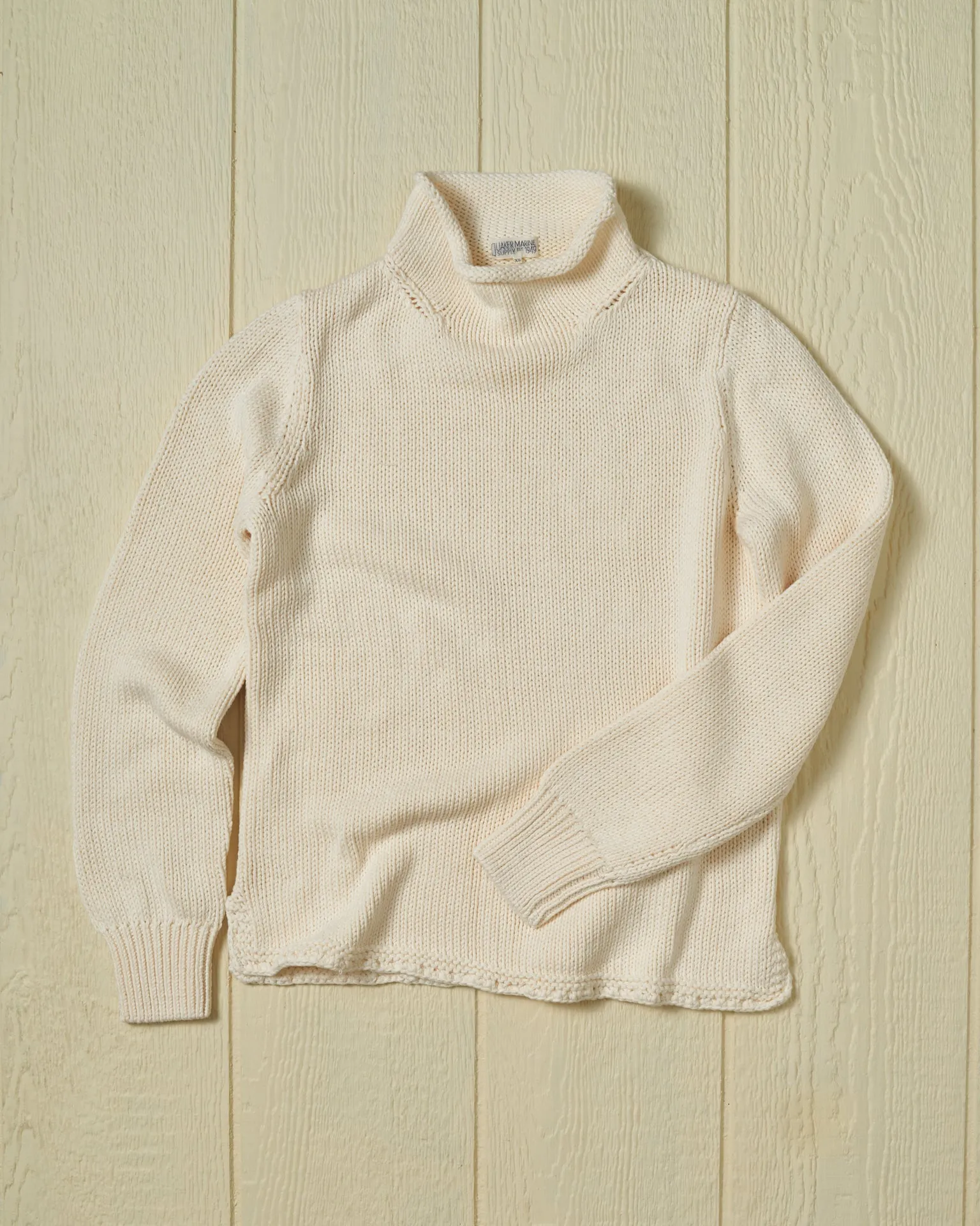 Women's Fisherman's Sweater in Egret neutral base