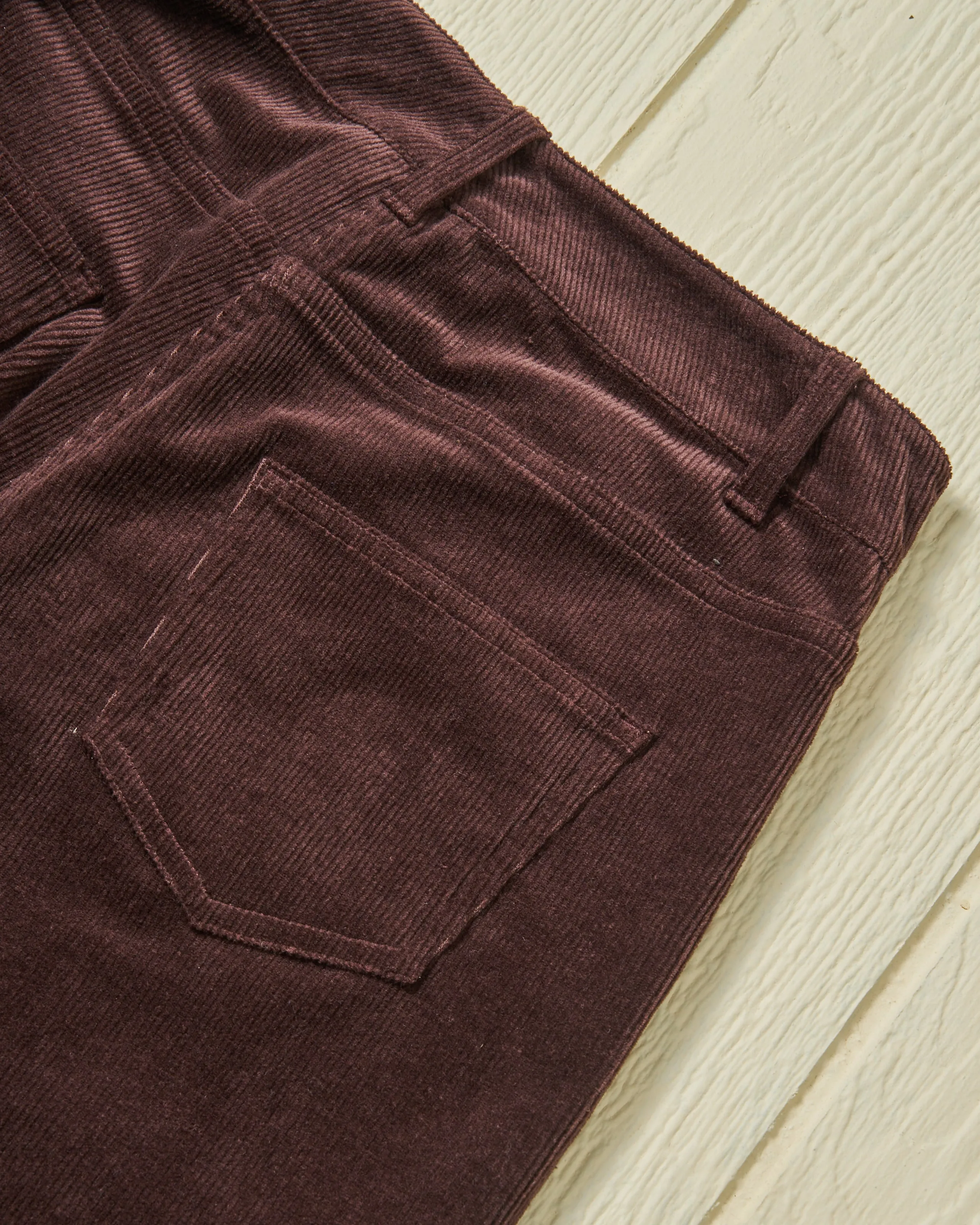 Women's Five Pocket Pant in Brown Corduroy comfort zone