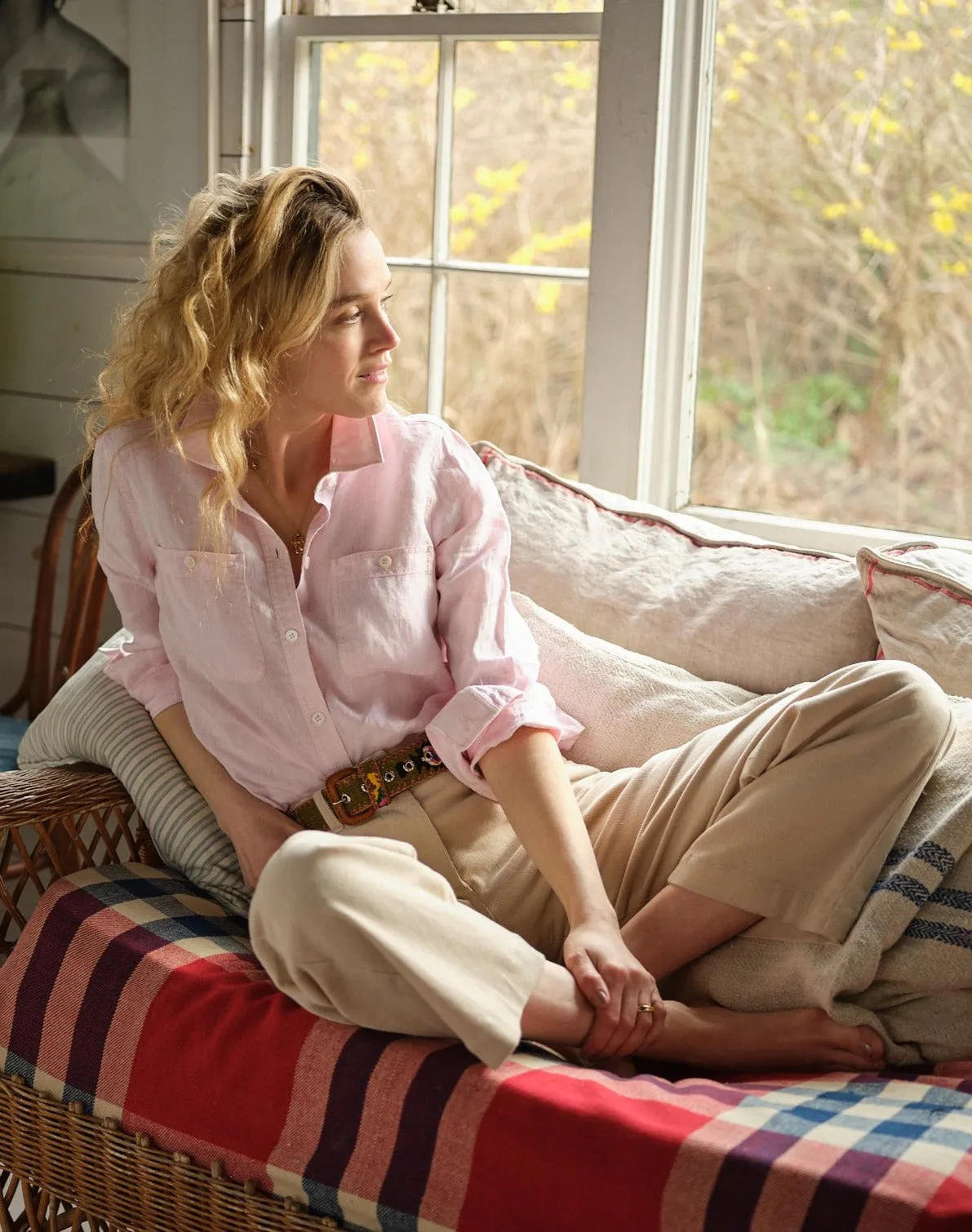 Women's Five Pocket Pant in Sand Corduroy everyday staple