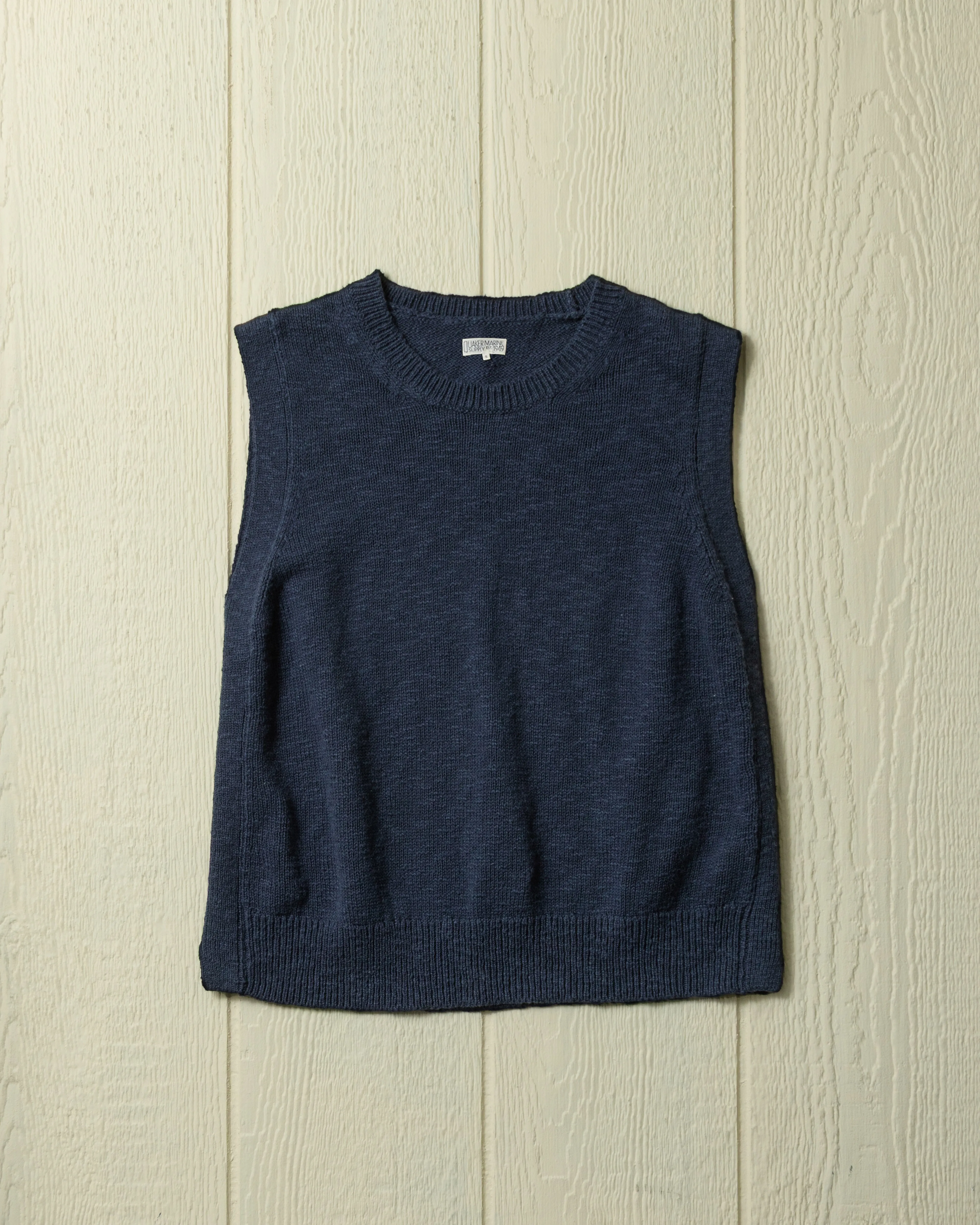 Women's Homespun Cotton Vest in Navy luxe feel