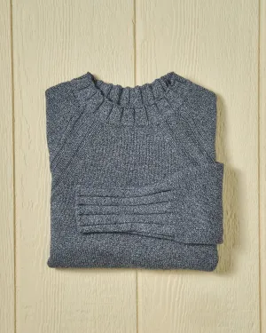Women's Quaker Crewneck Sweater in Denim Mix soft layer