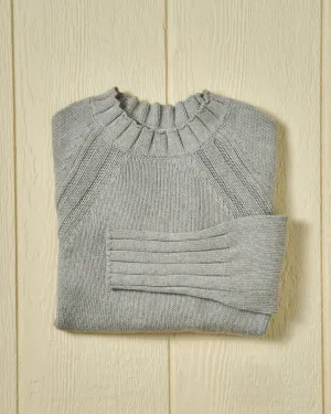 Women's Quaker Crewneck Sweater in Pearl effortless chic