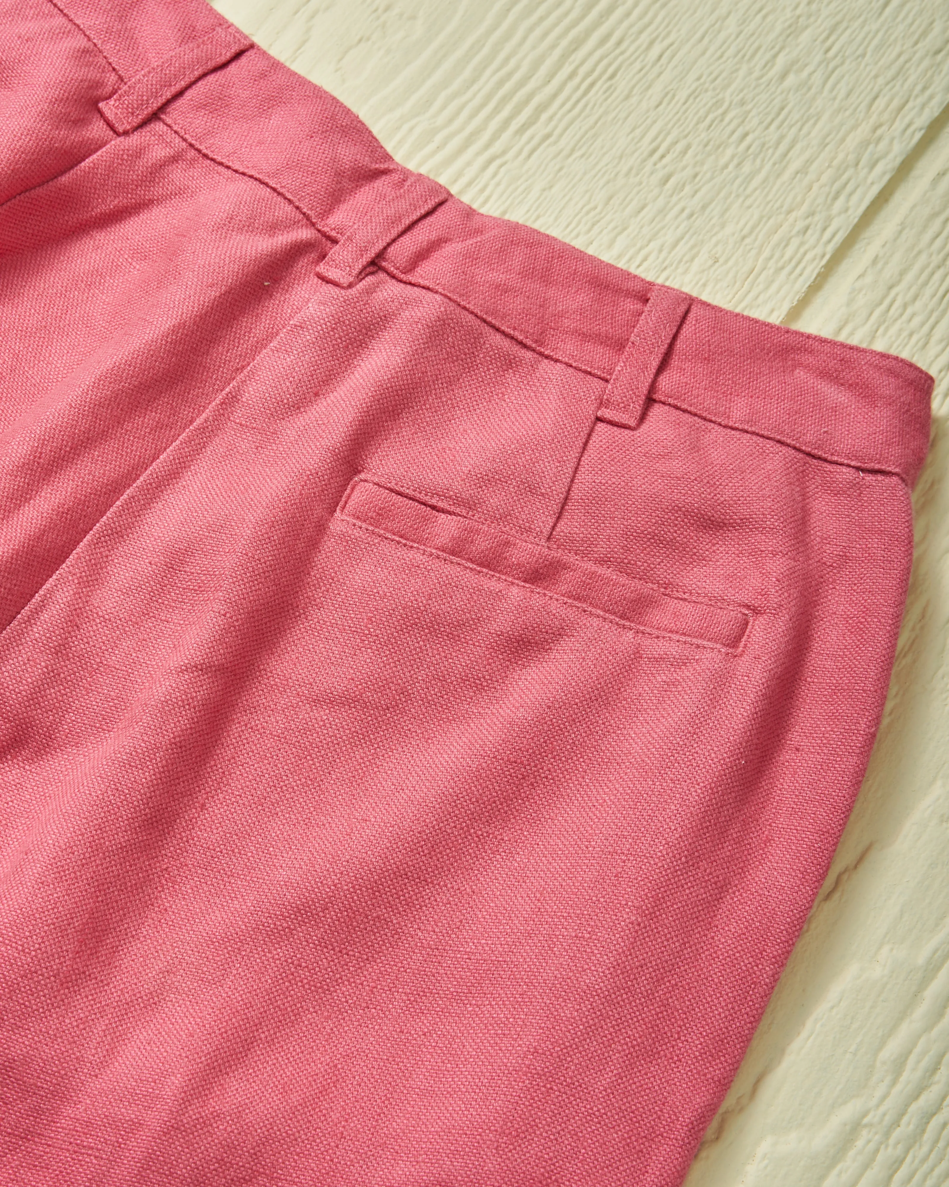 Women's Relaxed Linen Pant in Raspberry lightweight wear