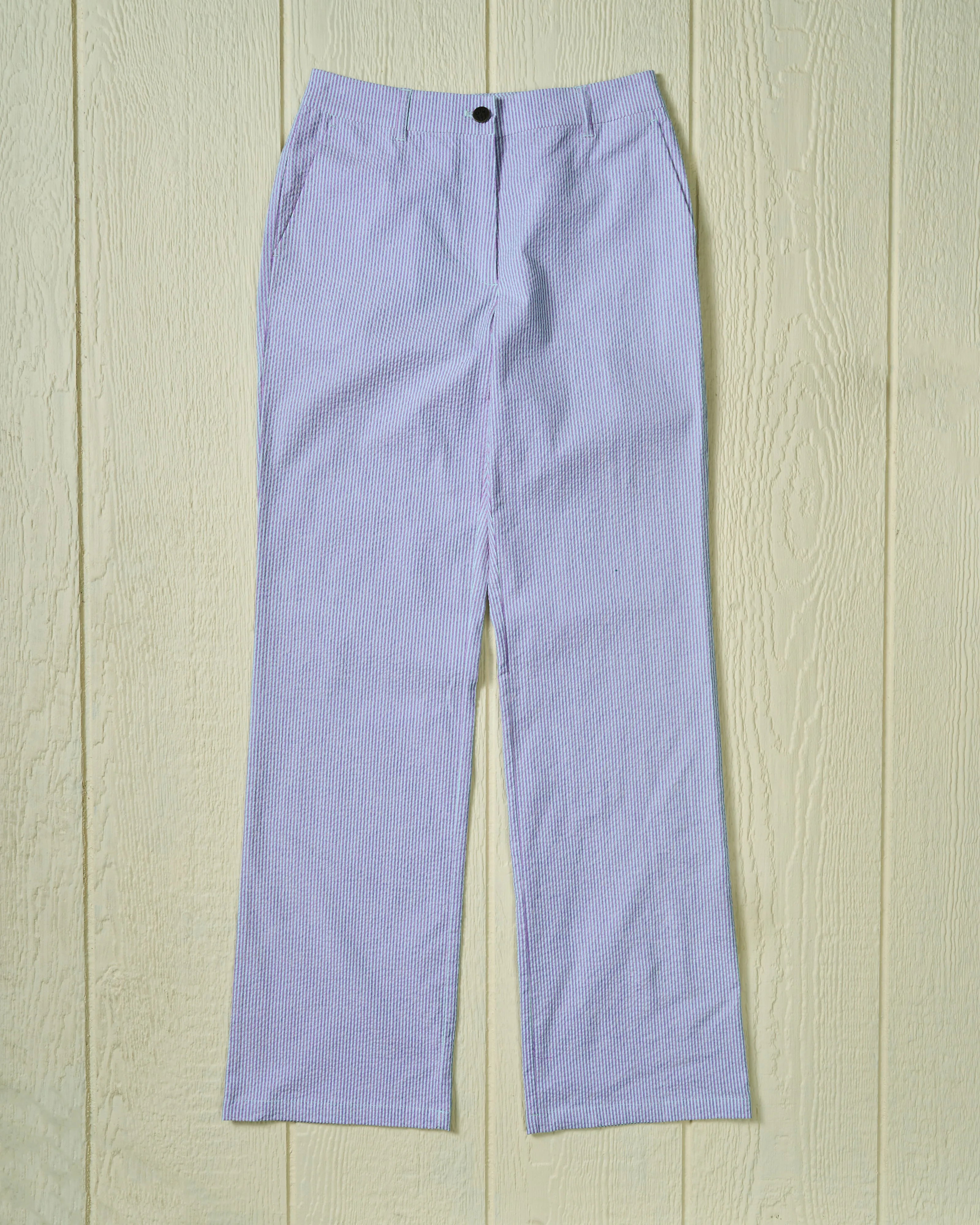 Women's Relaxed Pant in Overdyed Blue Seersucker temperature control