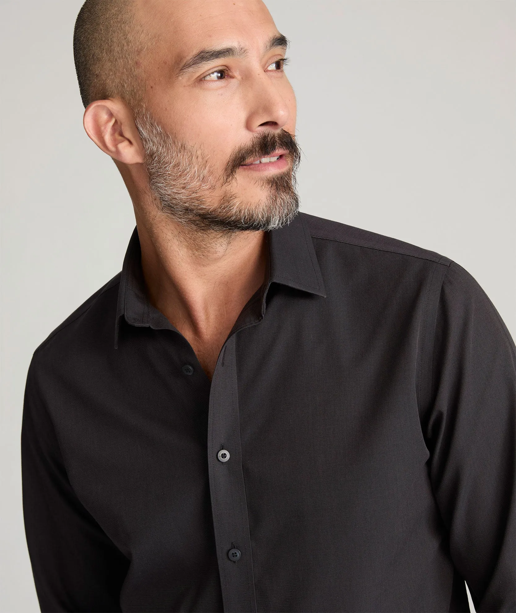 Wrinkle-Free Black Stone Shirt Tailored Touch