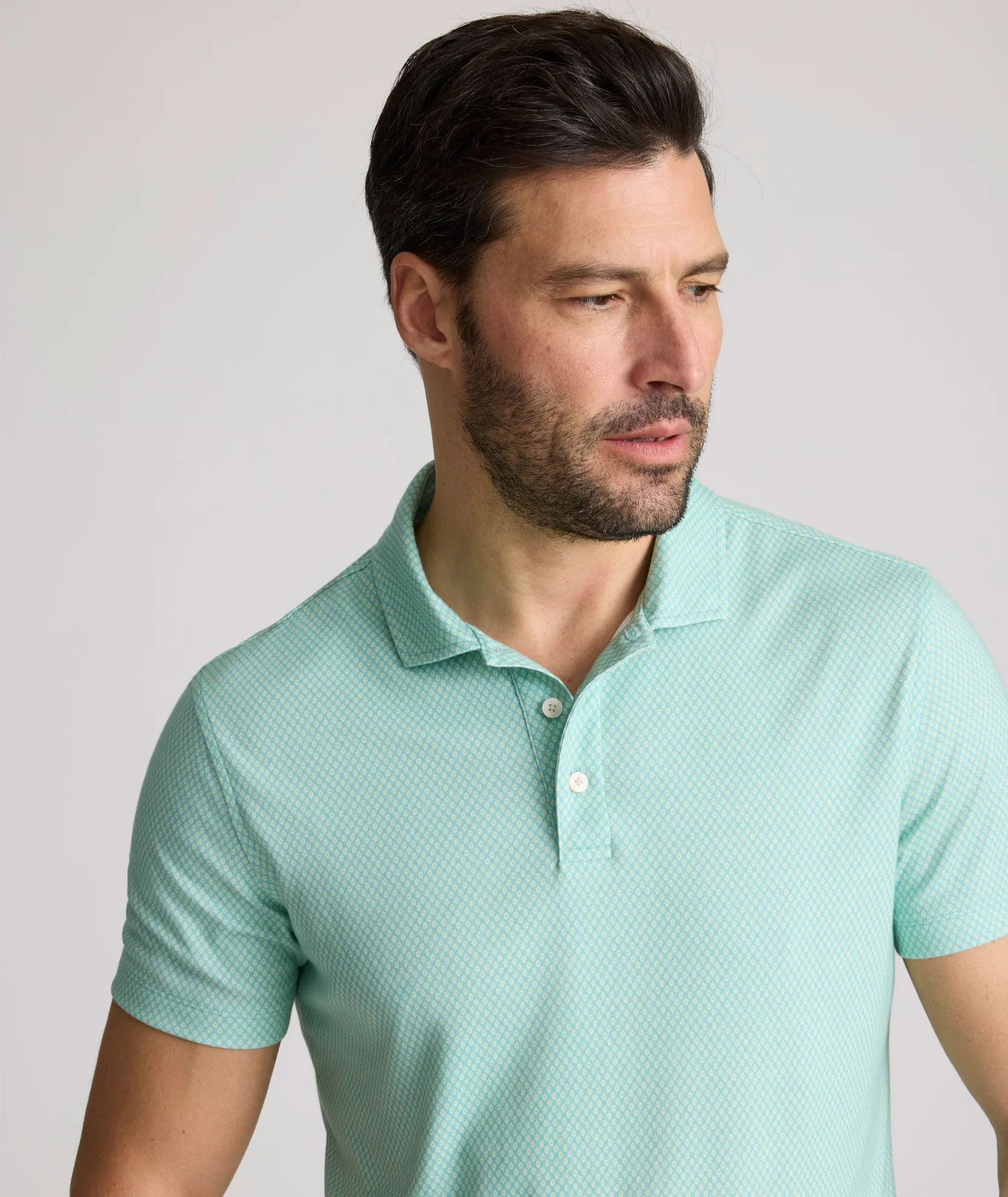 Wrinkle-Free Printed Damaschino Polo calm edge