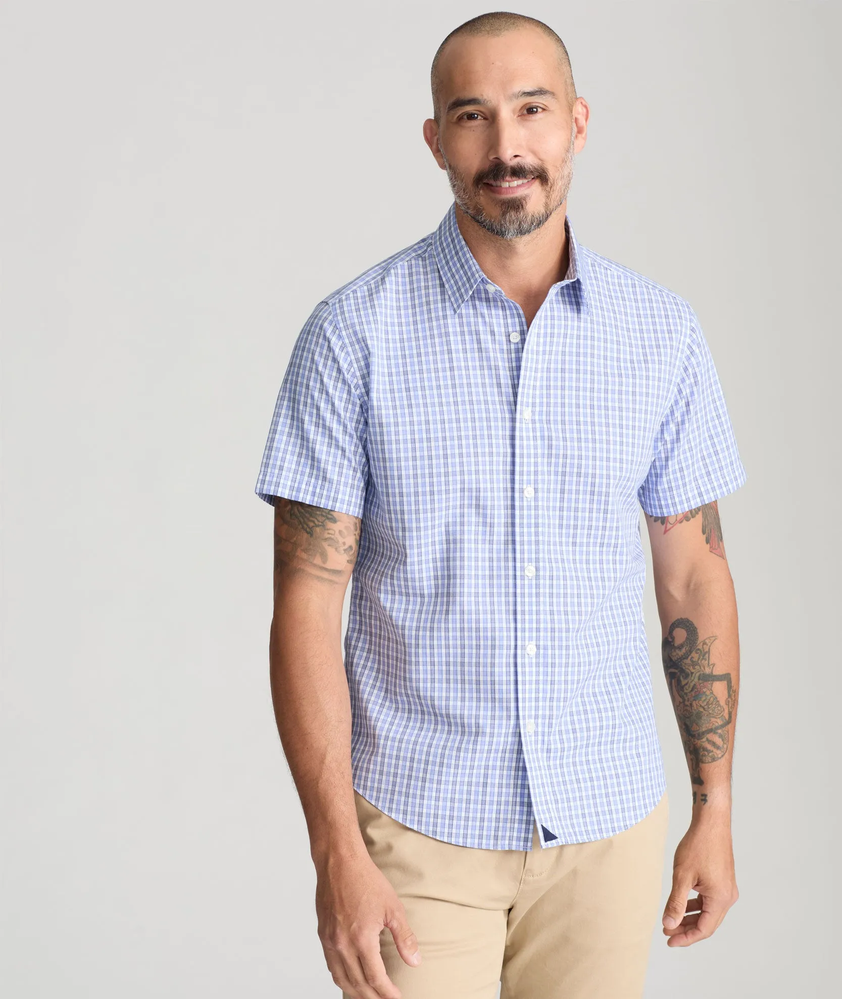 Wrinkle-Free Short-Sleeve Dante Shirt Vintage Edge