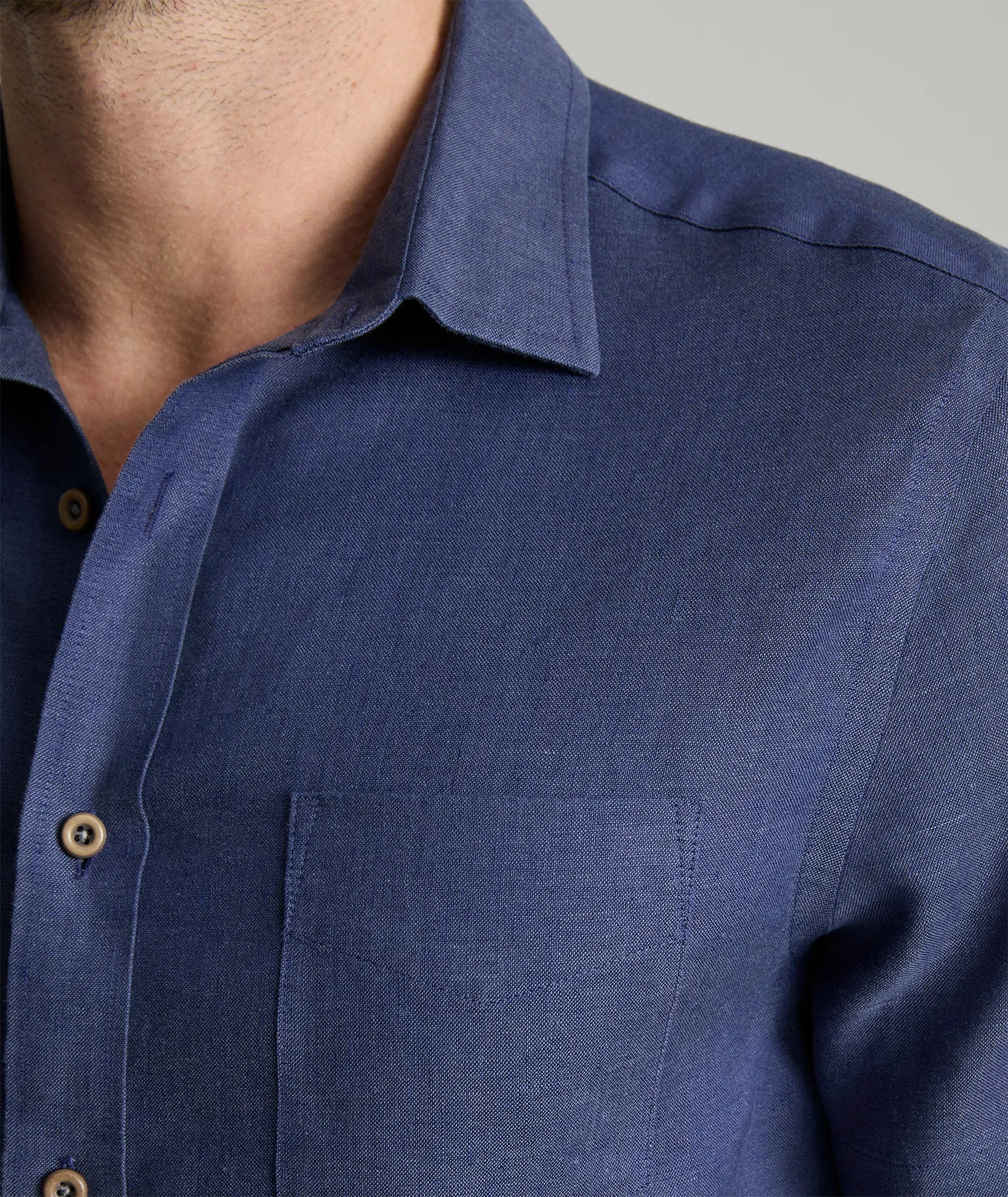 Wrinkle-Resistant Linen Short-Sleeve Cameron Shirt Fall Mood