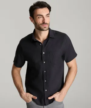 Wrinkle-Resistant Linen Short-Sleeve Cameron Shirt Fit Mood