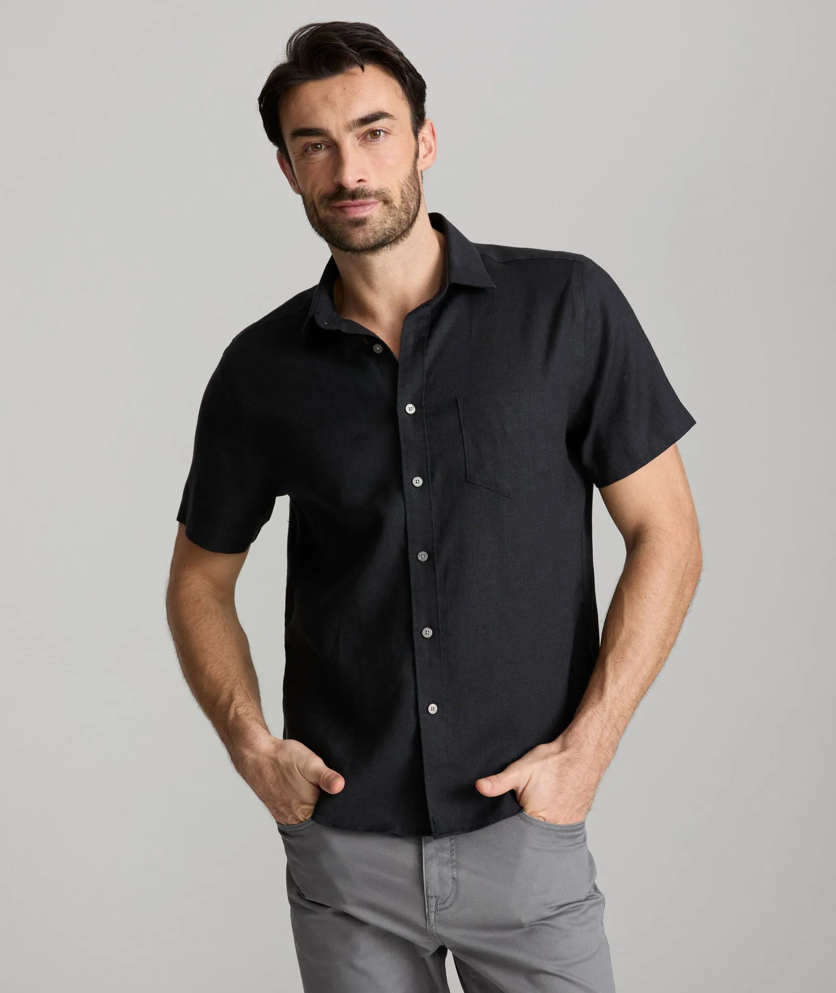 Wrinkle-Resistant Linen Short-Sleeve Cameron Shirt Travel Gear