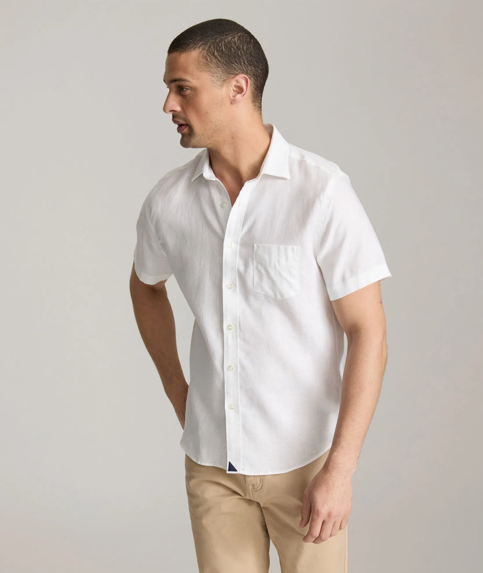 Wrinkle-Resistant Linen Short-Sleeve Cameron Shirt Crowd Fit