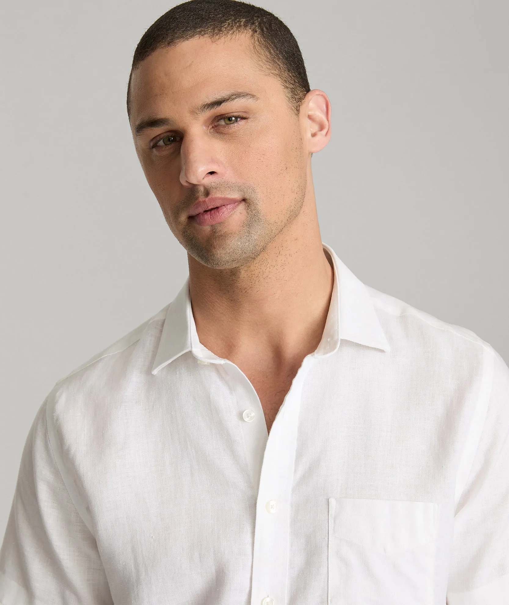 Wrinkle-Resistant Linen Short-Sleeve Cameron Shirt Lift Mood
