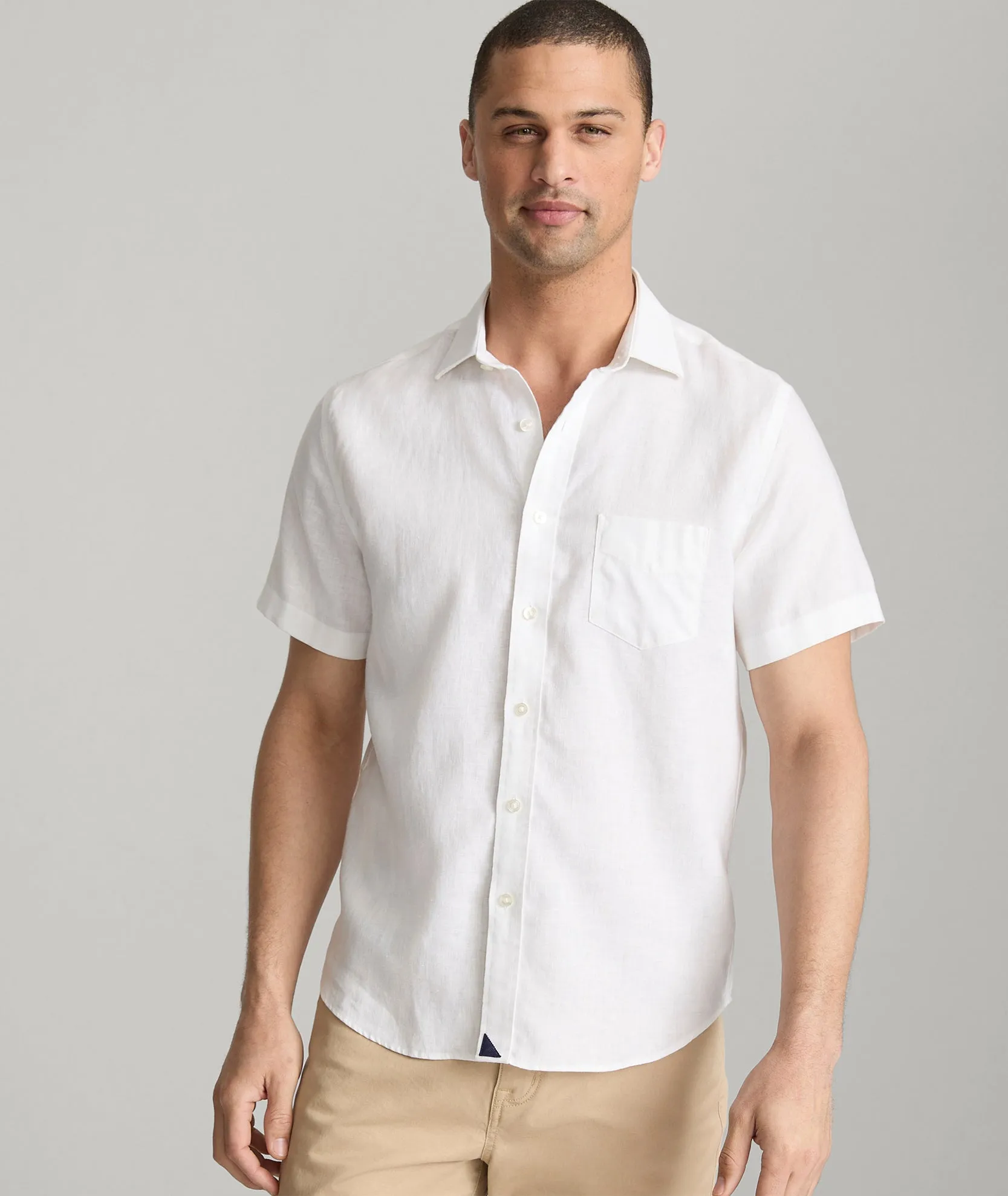 Wrinkle-Resistant Linen Short-Sleeve Cameron Shirt Stay Cool