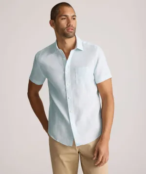 Wrinkle-Resistant Linen Short-Sleeve Cameron Shirt Office Vibes