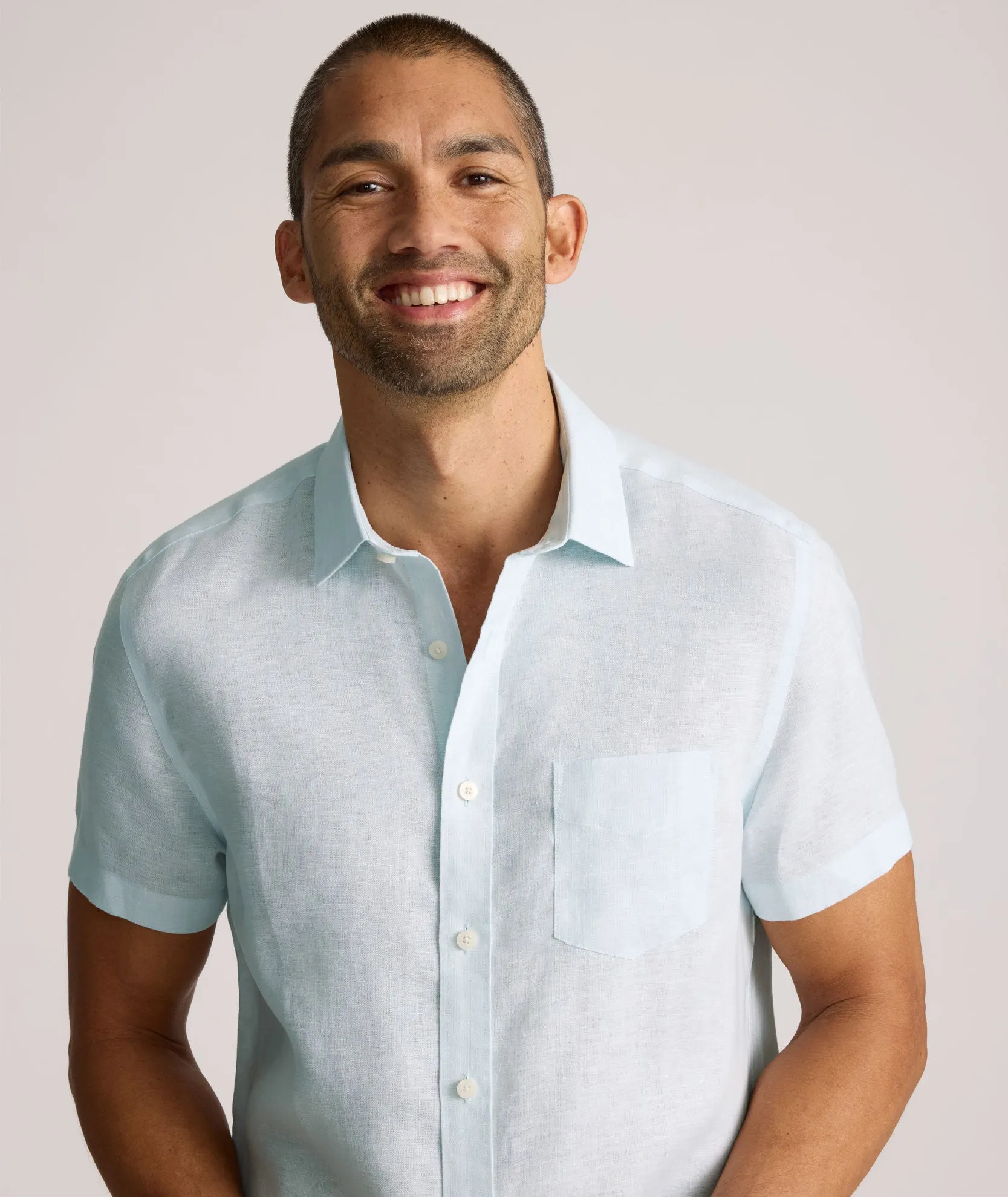 Wrinkle-Resistant Linen Short-Sleeve Cameron Shirt Universal Pick