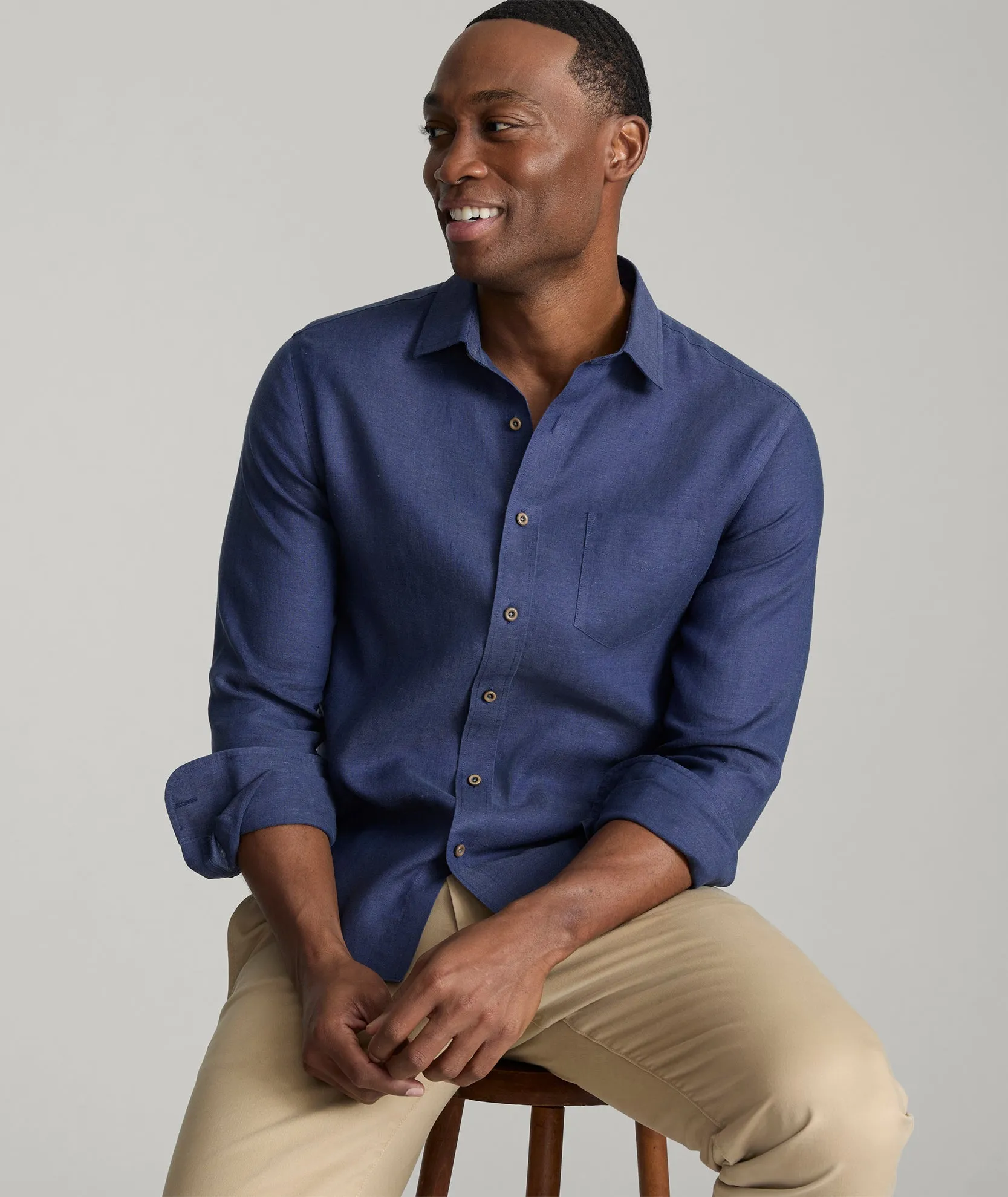 Wrinkle-Resistant Linen Vin Santo Shirt Cold Ready