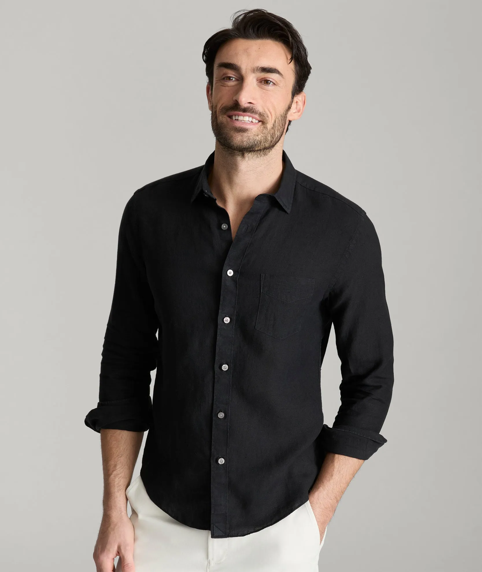 Wrinkle-Resistant Linen Vin Santo Shirt Cool Layer