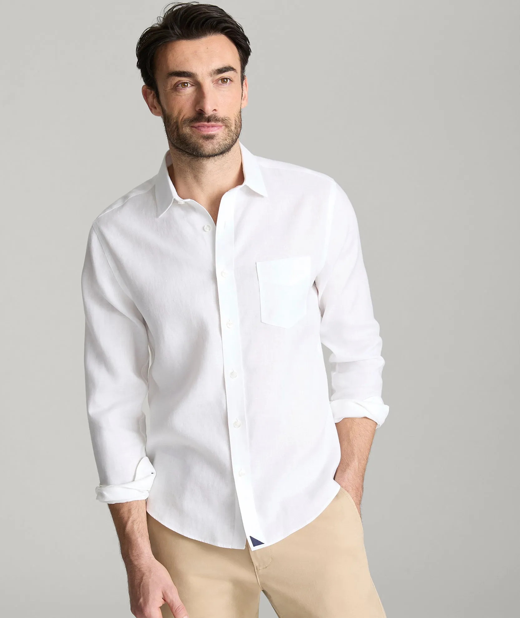 Wrinkle-Resistant Linen Vin Santo Shirt Cool Layer
