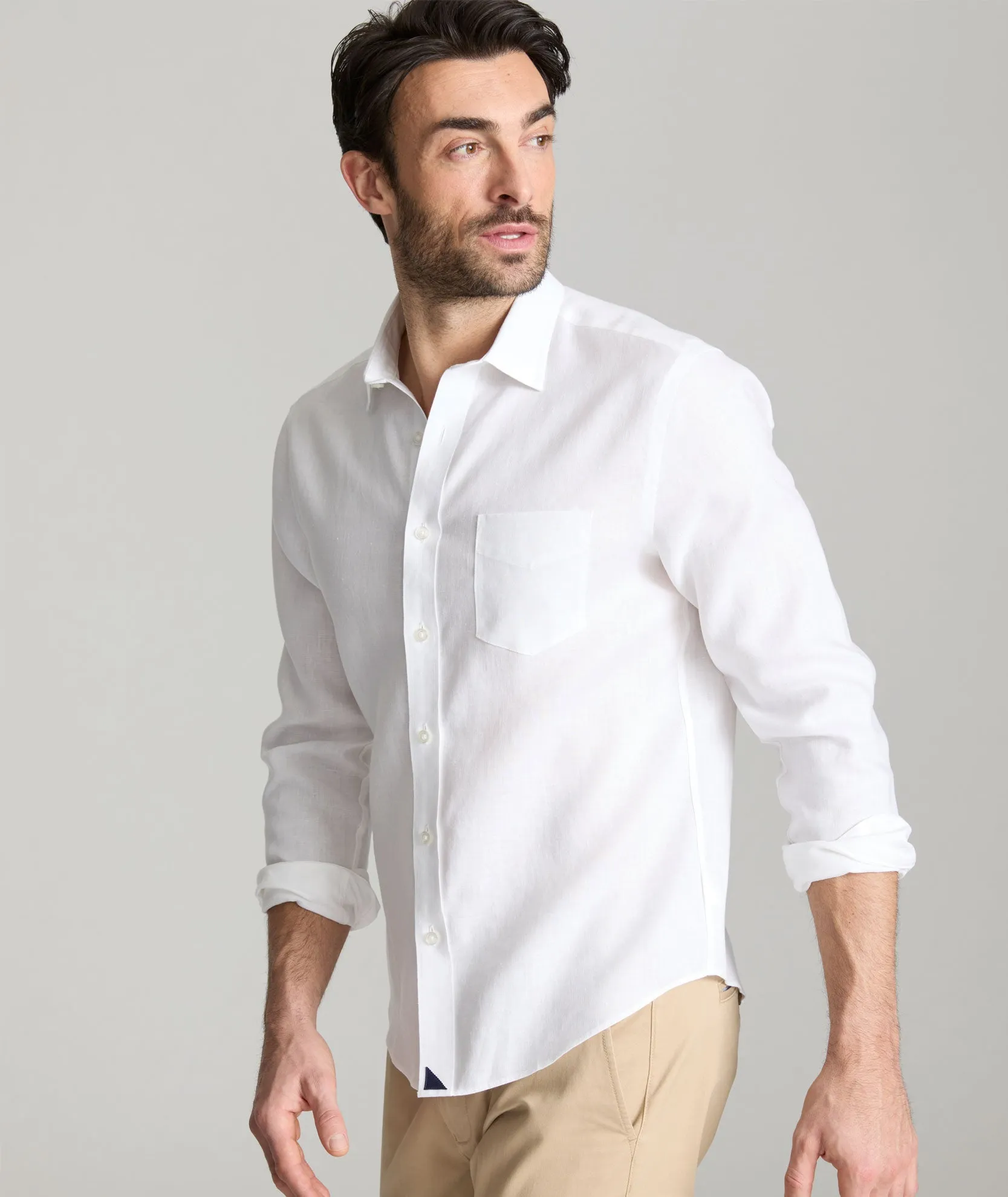 Wrinkle-Resistant Linen Vin Santo Shirt Fit Focus